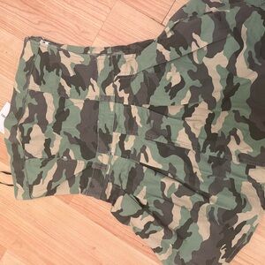 Camo Strapless Mini Dress - Green Camouflage